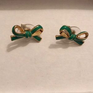 Kate Spade Green Bow earrings
